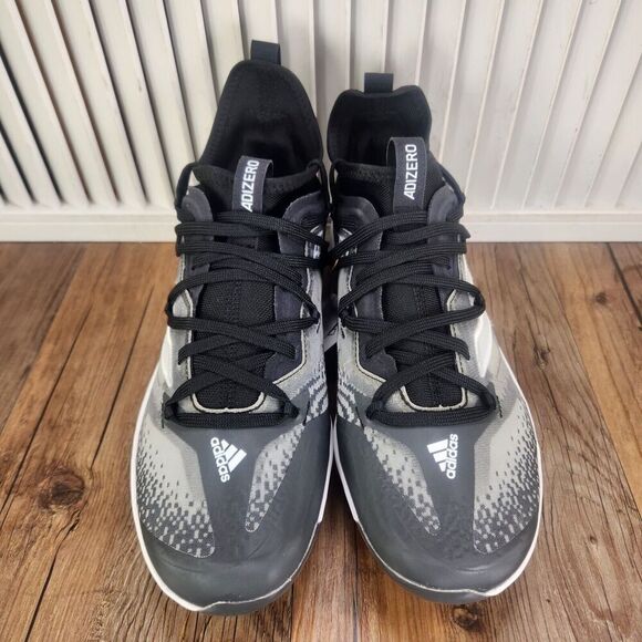 Adidas Adizero Afterburner NWV Mens Sz 8 Black Gray Metal Baseball Cleats GZ4580 main image 2